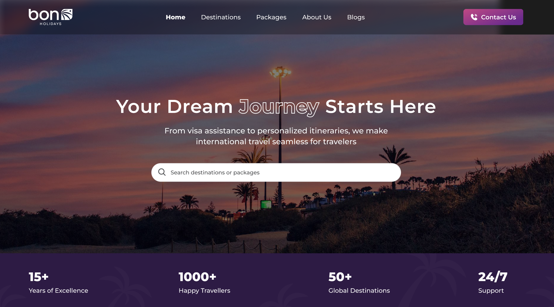 Travel Landing page